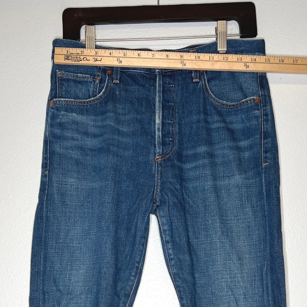 Citizens of Humanity Liya Jeans 30 Blue Denim Distressed High Rise Slim Straight - Picture 5 of 10